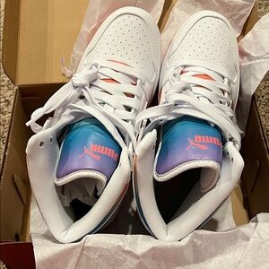 Puma White and Blue Ombre Sneakers